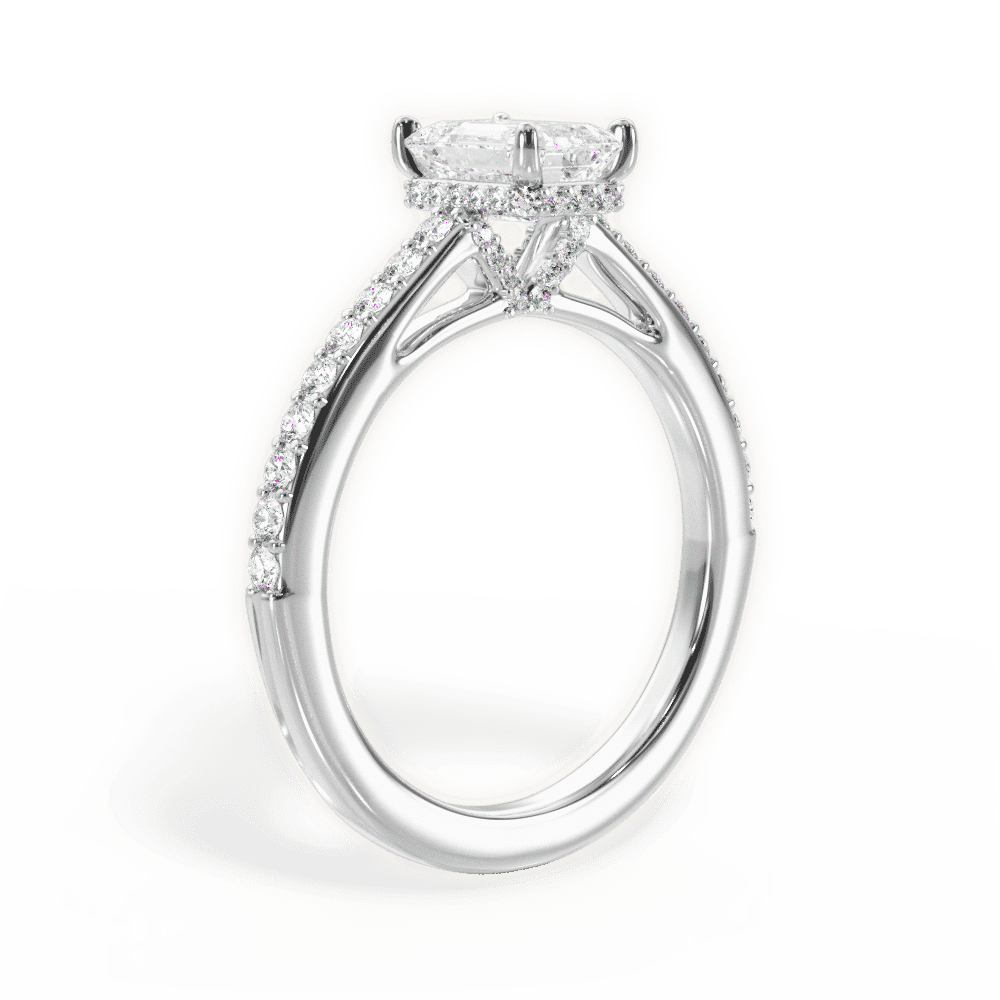 14kt White Gold/18kt White Gold/Platinum/emerald/front