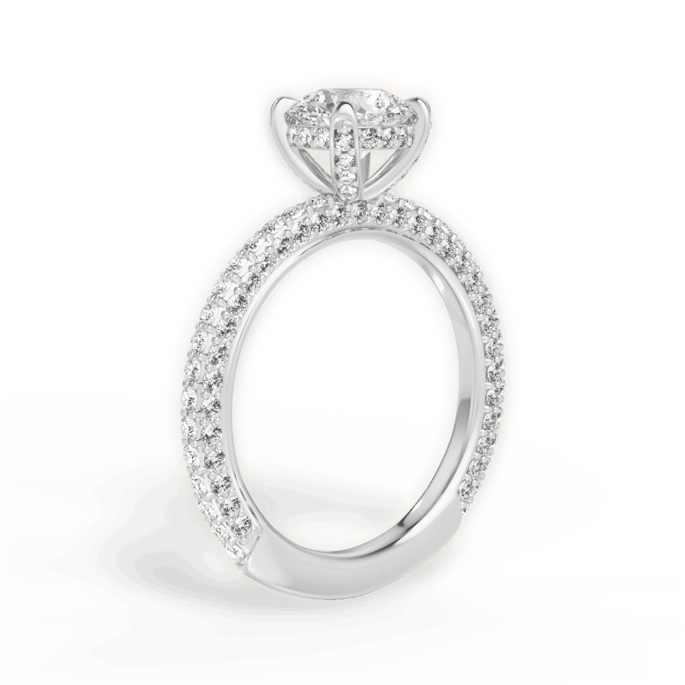 14kt White Gold/18kt White Gold/Platinum/round/front