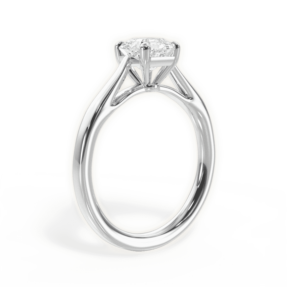 14kt White Gold/18kt White Gold/Platinum/asscher/front