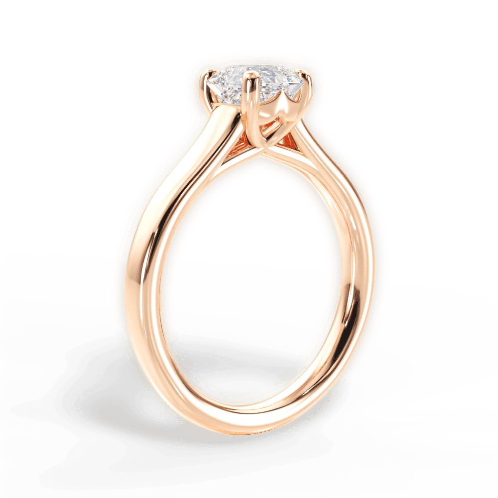 14kt Rose Gold/18kt Rose Gold/asscher/front