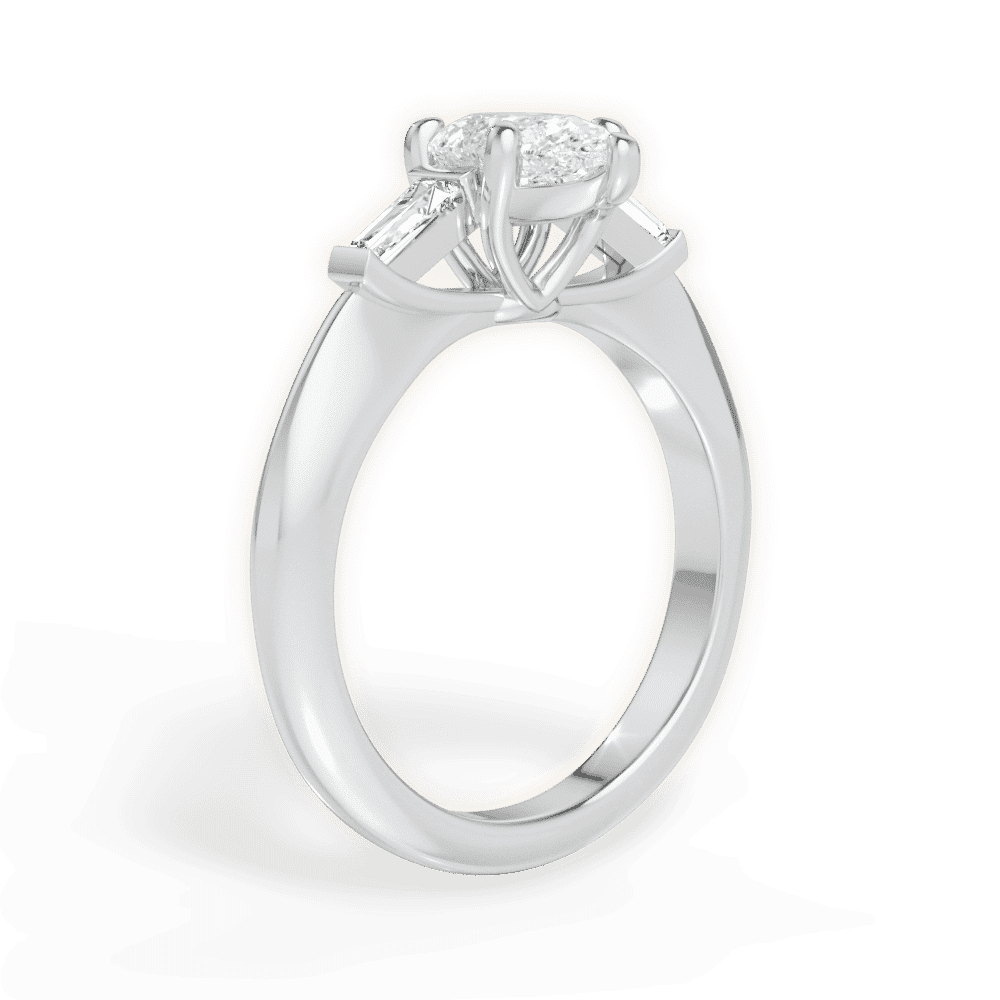 14kt White Gold/18kt White Gold/Platinum/pear/front