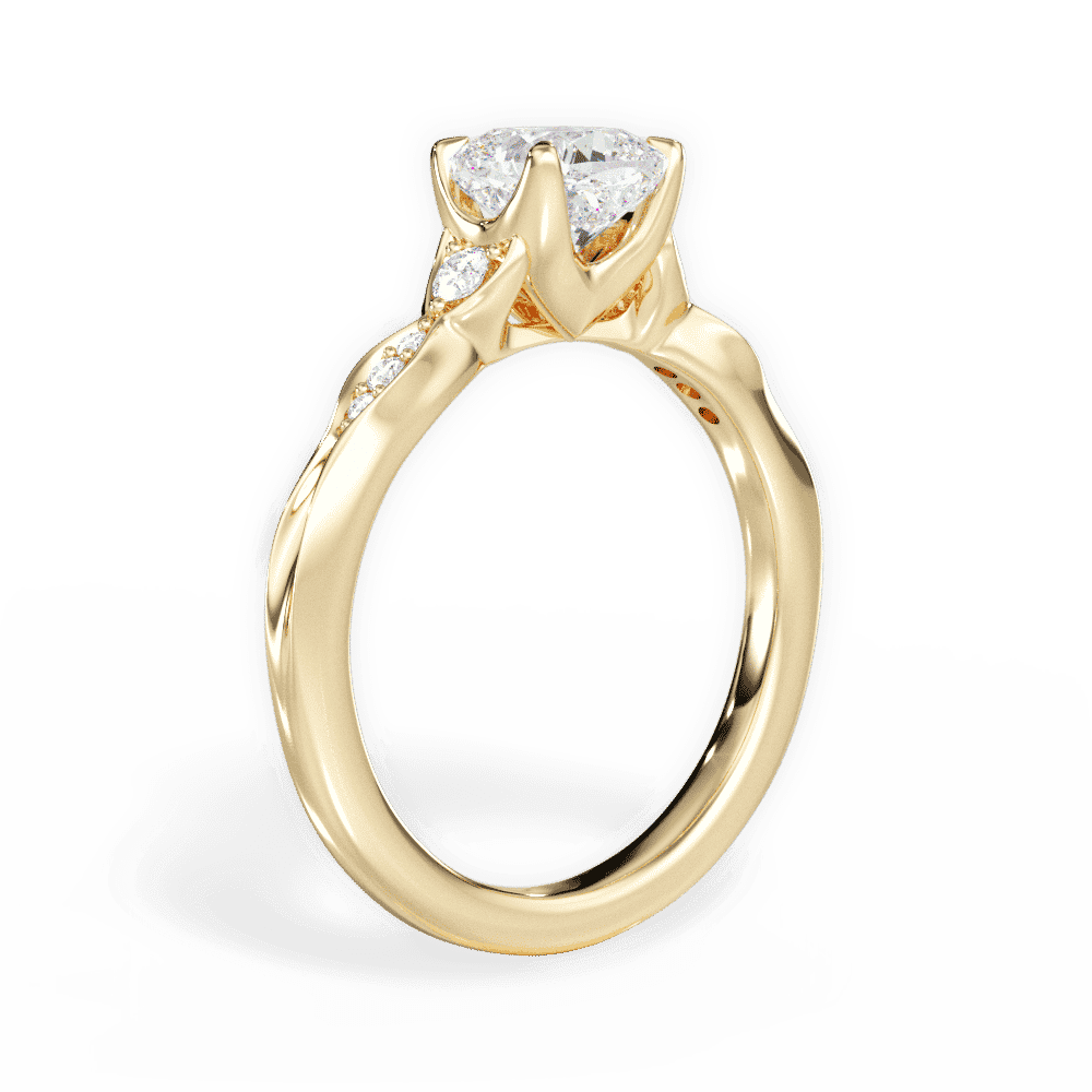 14kt Yellow Gold/18kt Yellow Gold/cushion/front