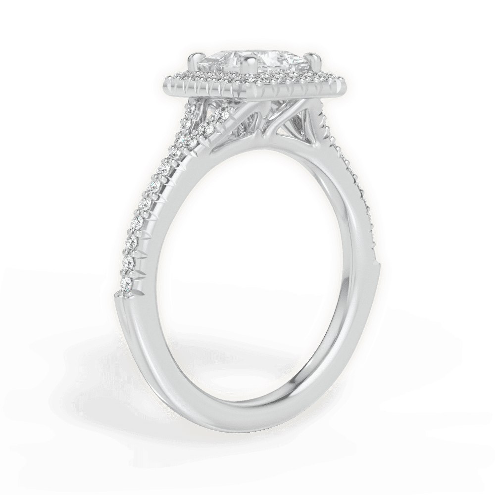 14kt White Gold/18kt White Gold/Platinum/princess/front
