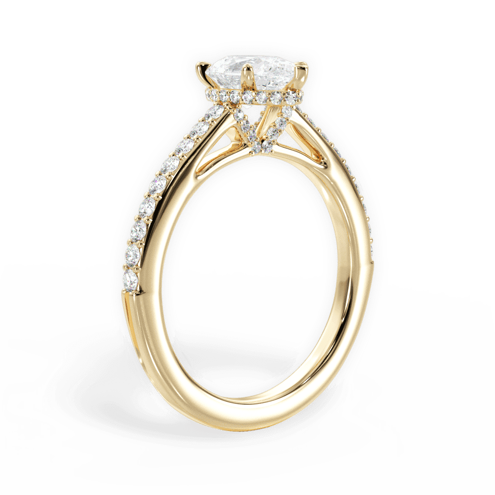 14kt Yellow Gold/18kt Yellow Gold/pear/front