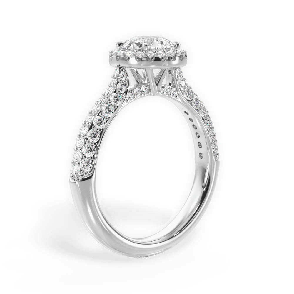14kt White Gold/18kt White Gold/Platinum/round/front