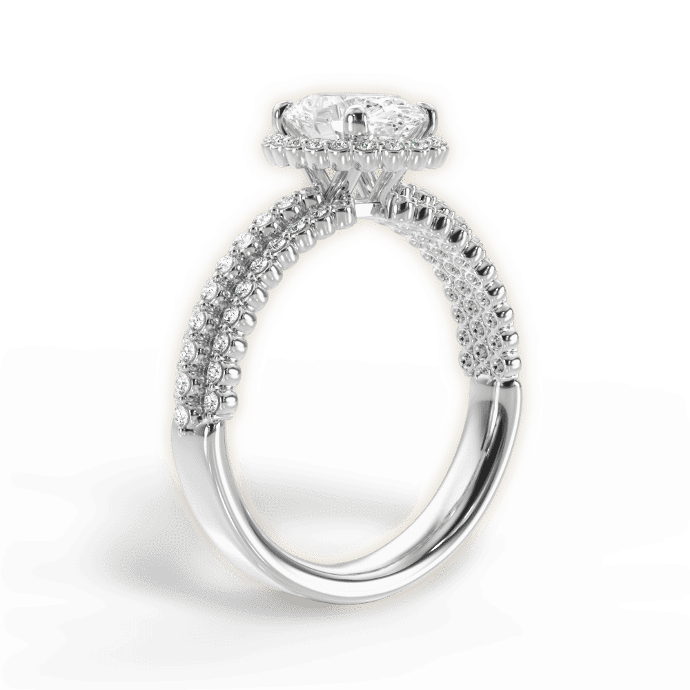 14kt White Gold/18kt White Gold/Platinum/oval/front