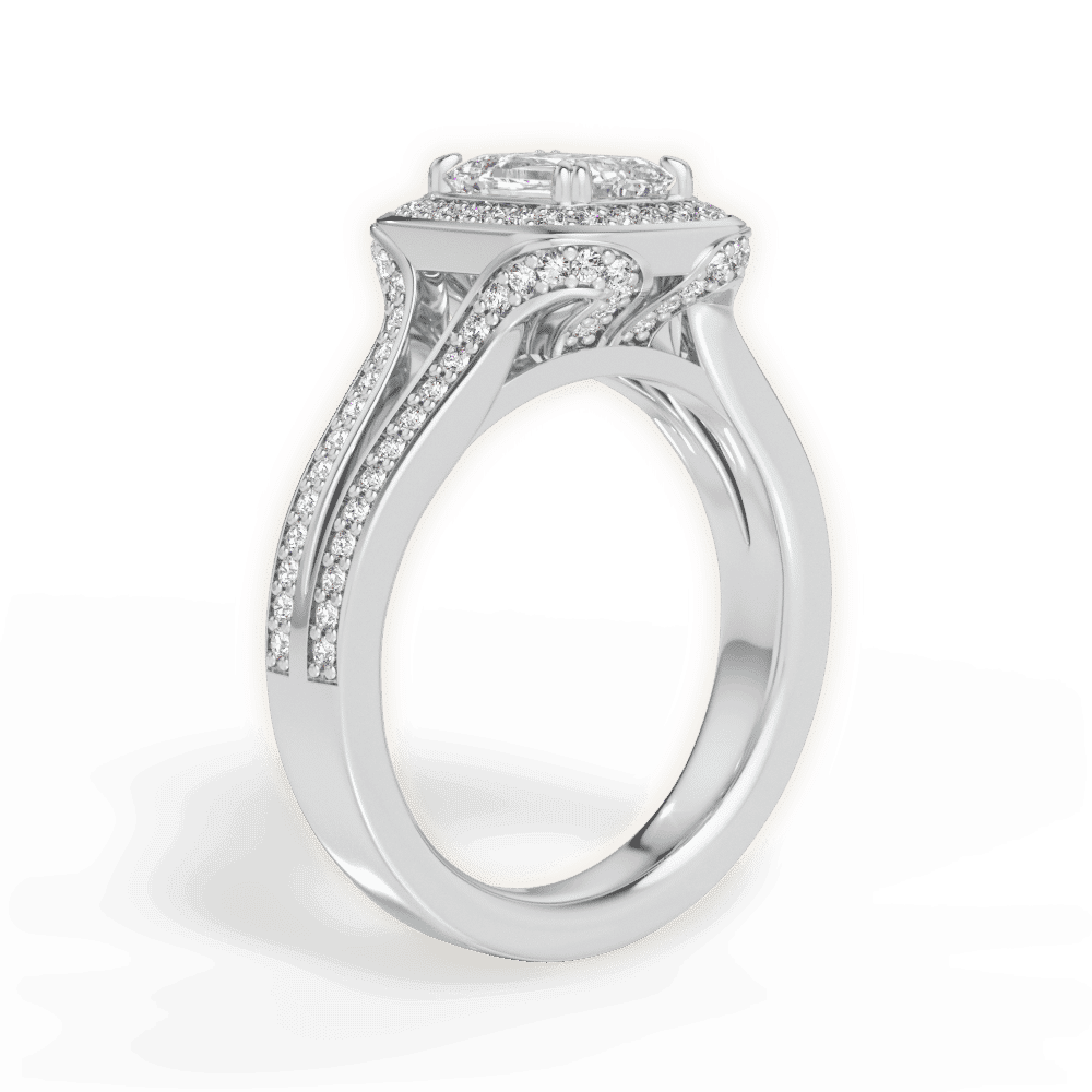14kt White Gold/18kt White Gold/Platinum/emerald/front