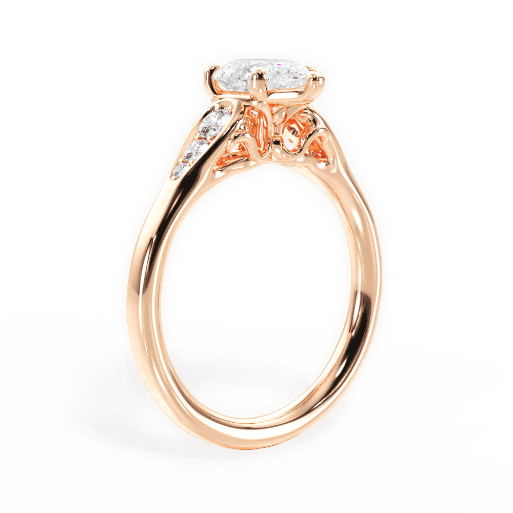 14kt Rose Gold/18kt Rose Gold/pear/front