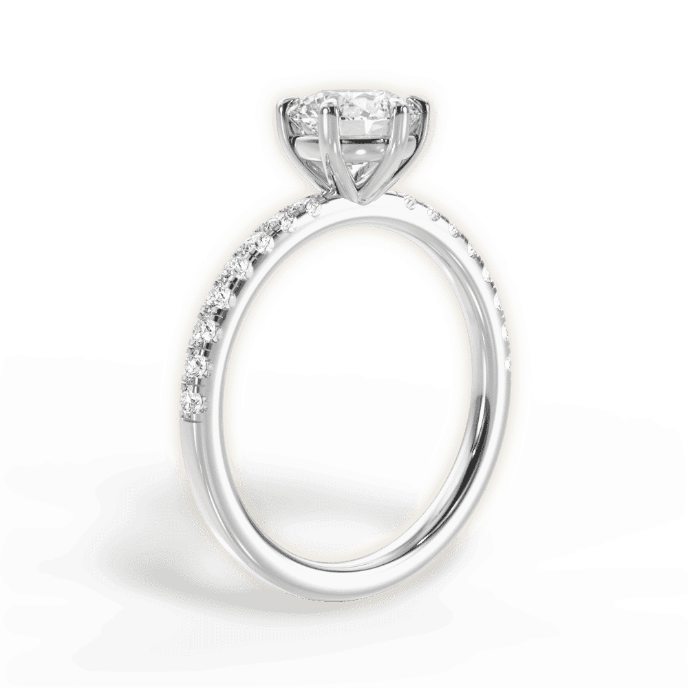 14kt White Gold/18kt White Gold/Platinum/round/front