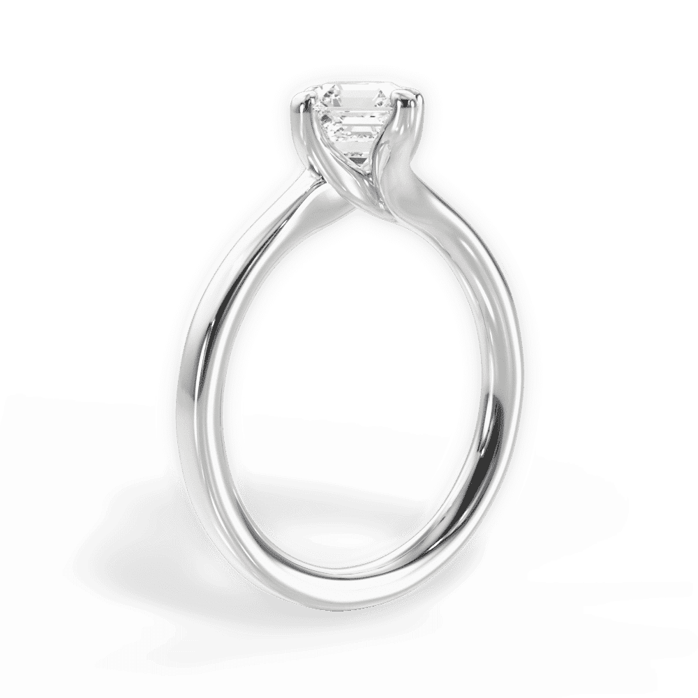 14kt White Gold/18kt White Gold/Platinum/asscher/front