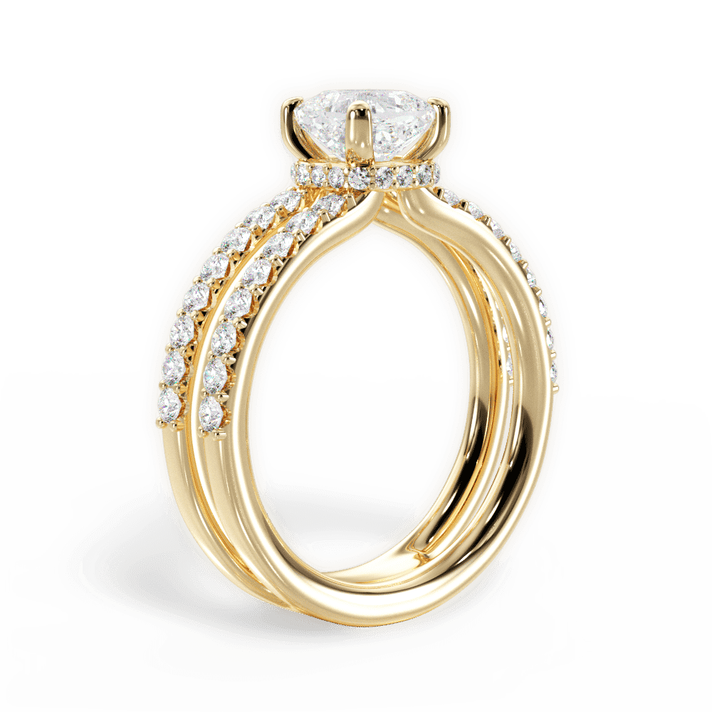 14kt Yellow Gold/18kt Yellow Gold/cushion/front