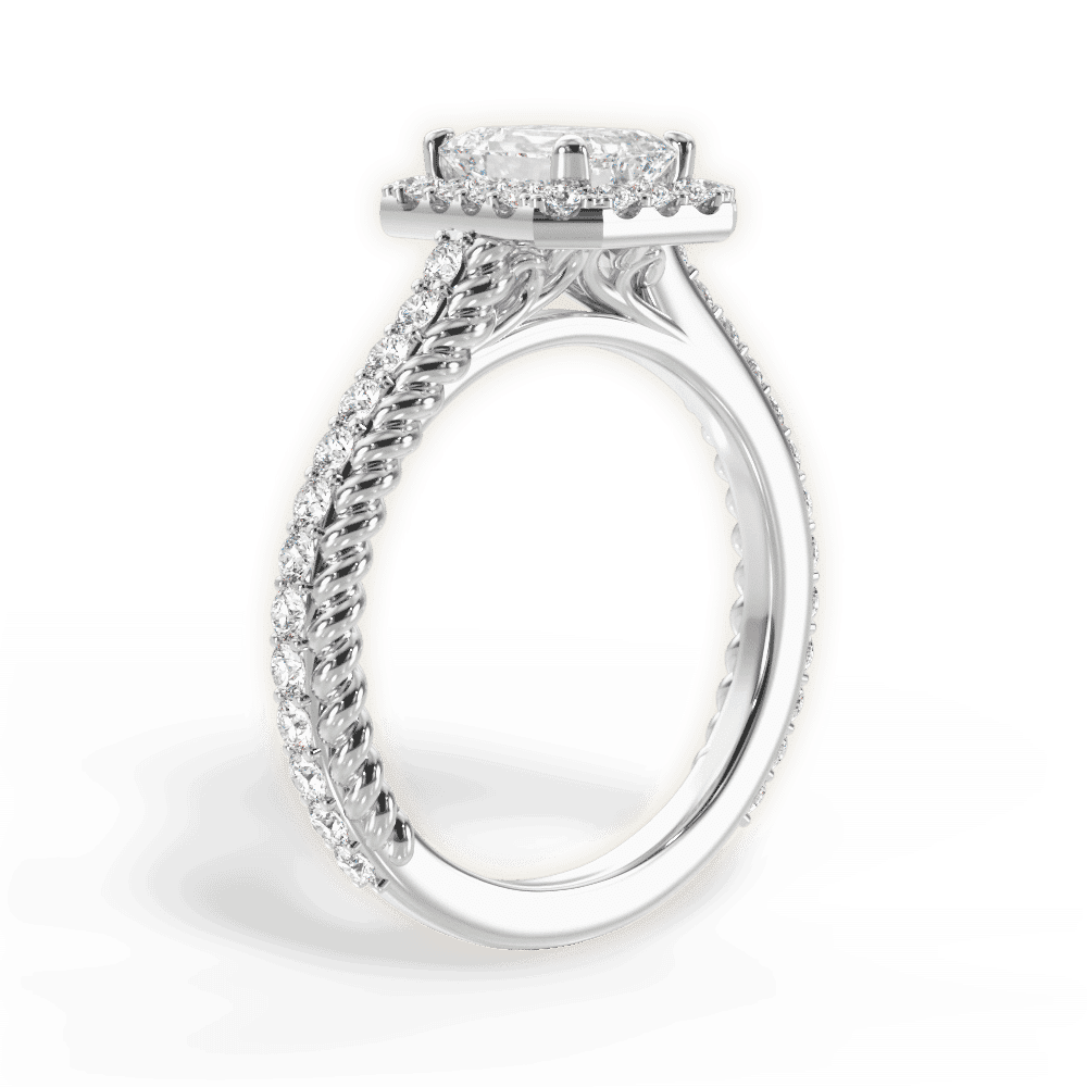 14kt White Gold/18kt White Gold/Platinum/emerald/front