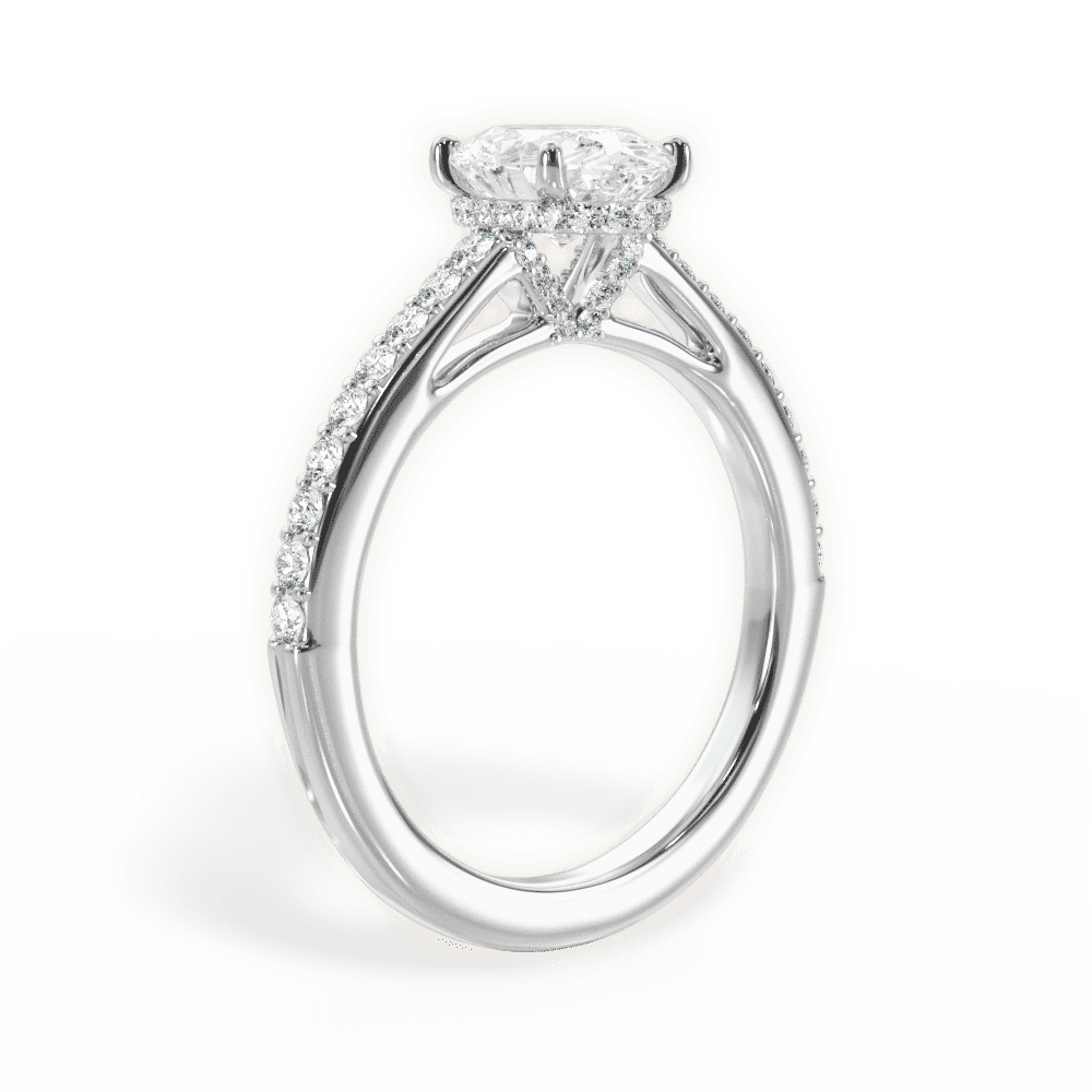 14kt White Gold/18kt White Gold/Platinum/oval/front