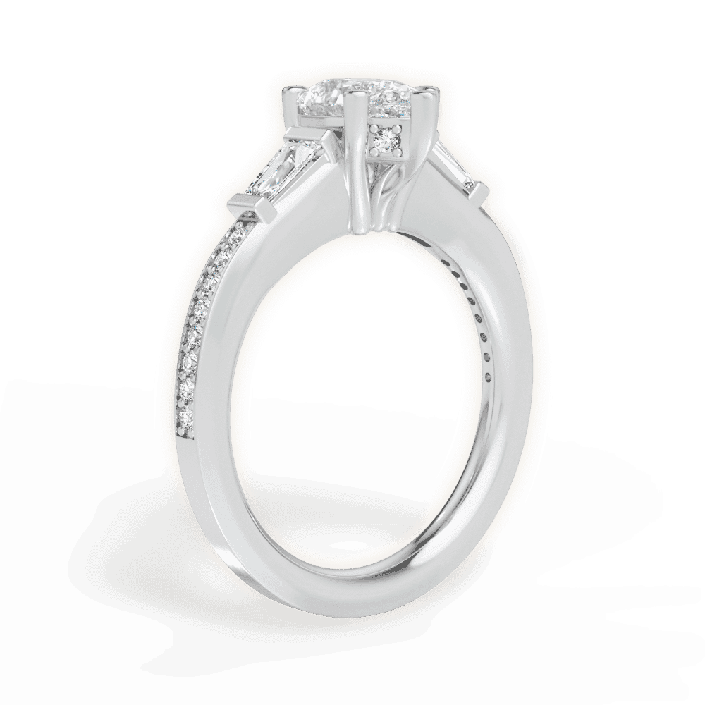 14kt White Gold/18kt White Gold/Platinum/pear/front
