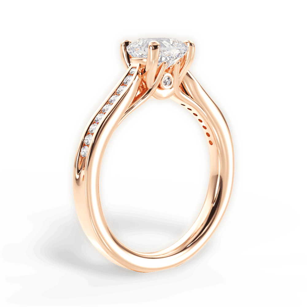 14kt Rose Gold/18kt Rose Gold/cushion/front