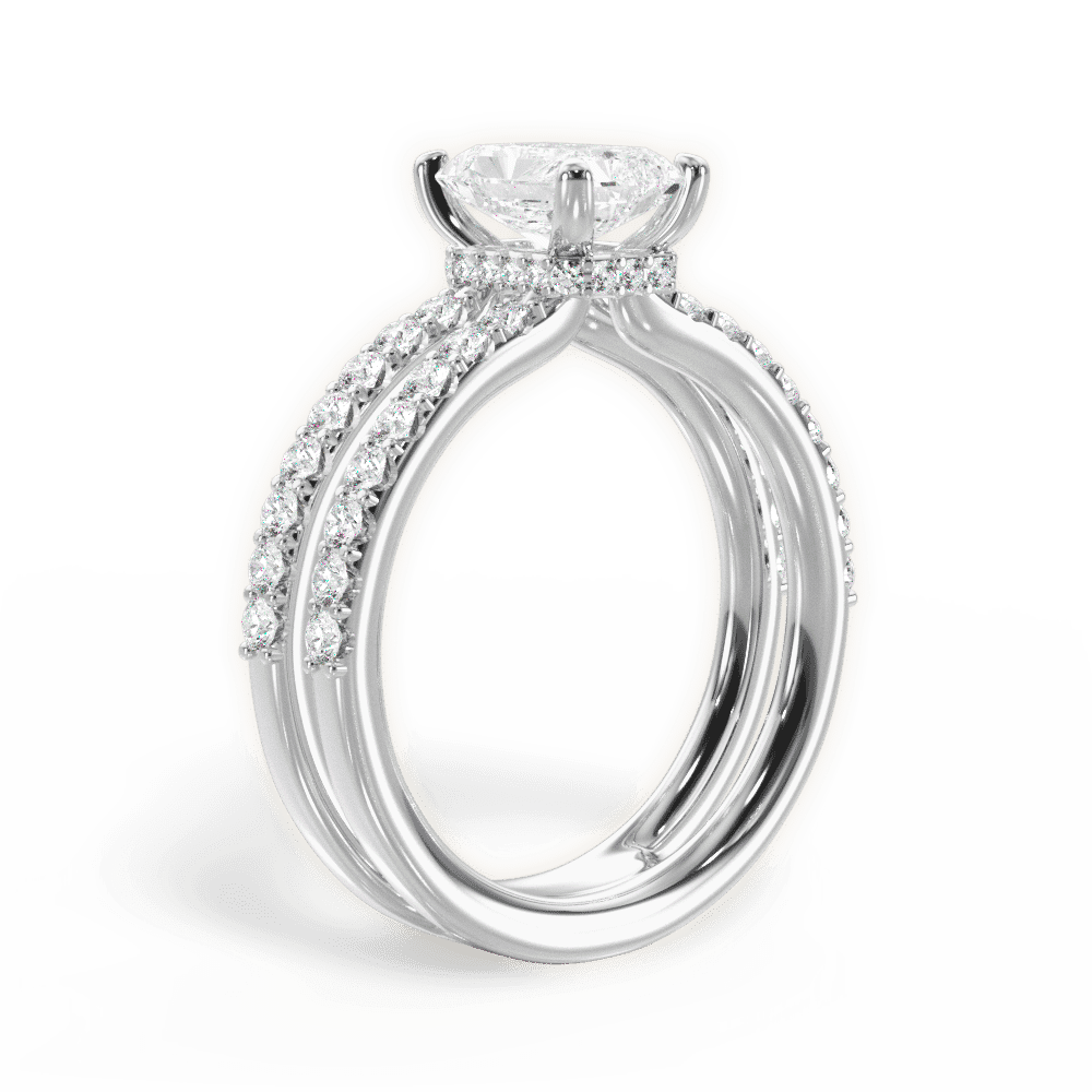14kt White Gold/18kt White Gold/Platinum/radiant/front