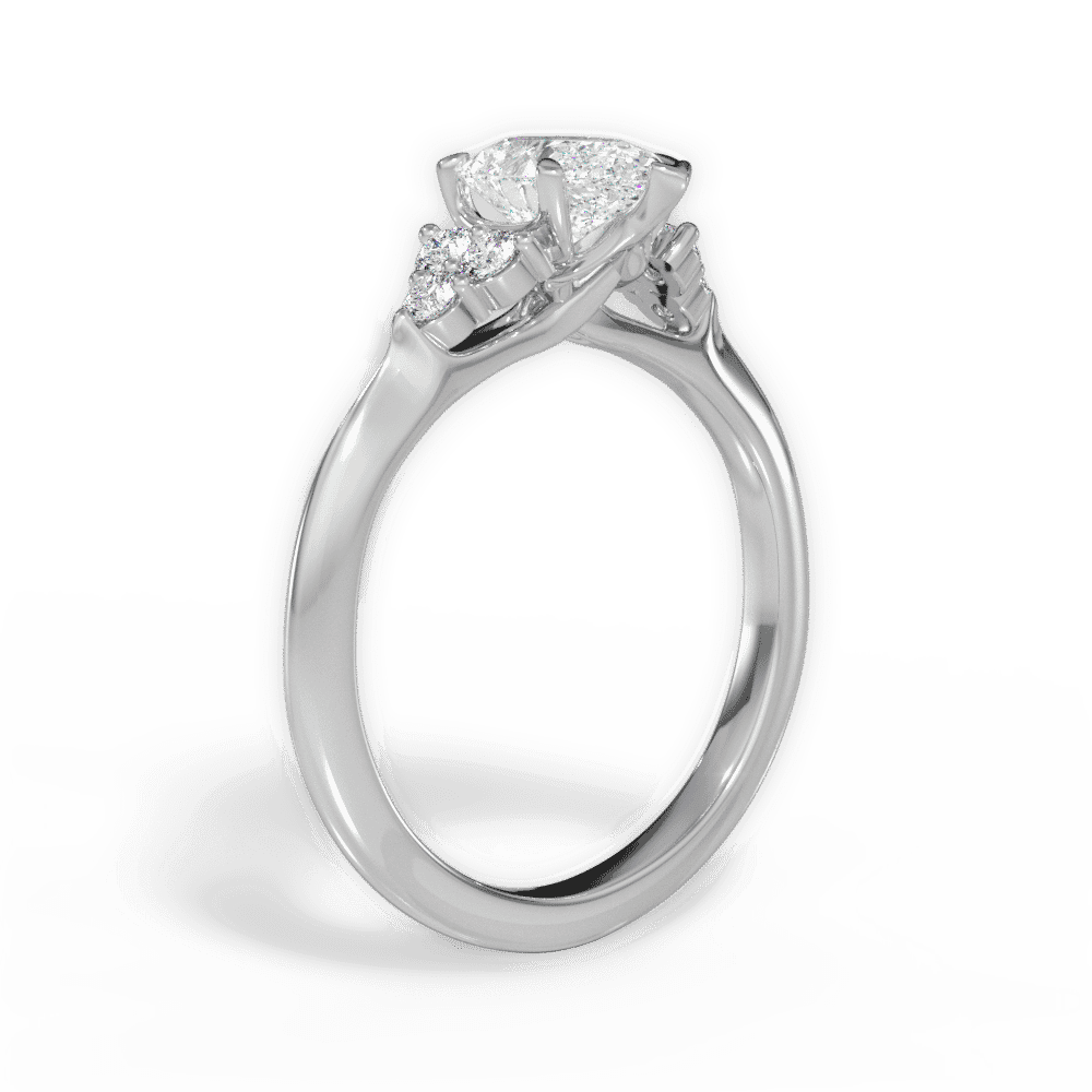 14kt White Gold/18kt White Gold/Platinum/pear/front