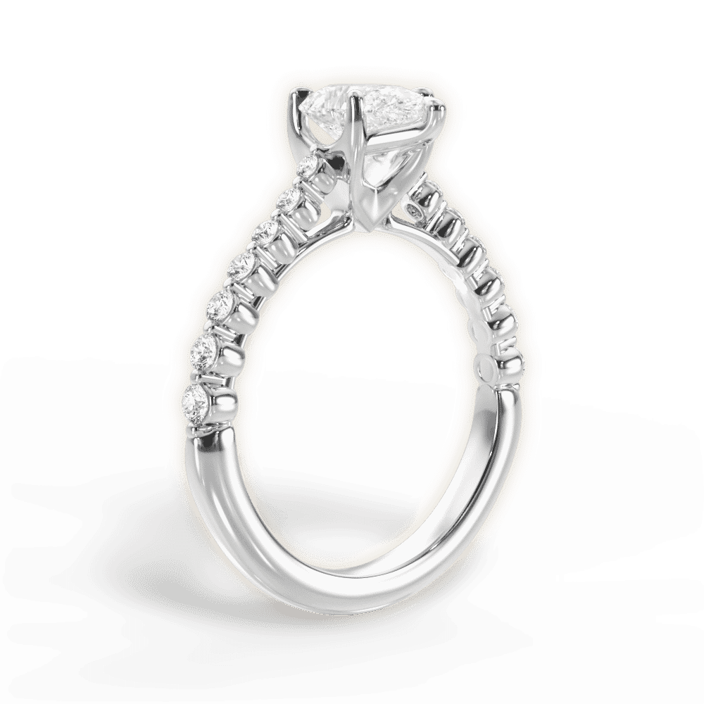 14kt White Gold/18kt White Gold/Platinum/pear/front