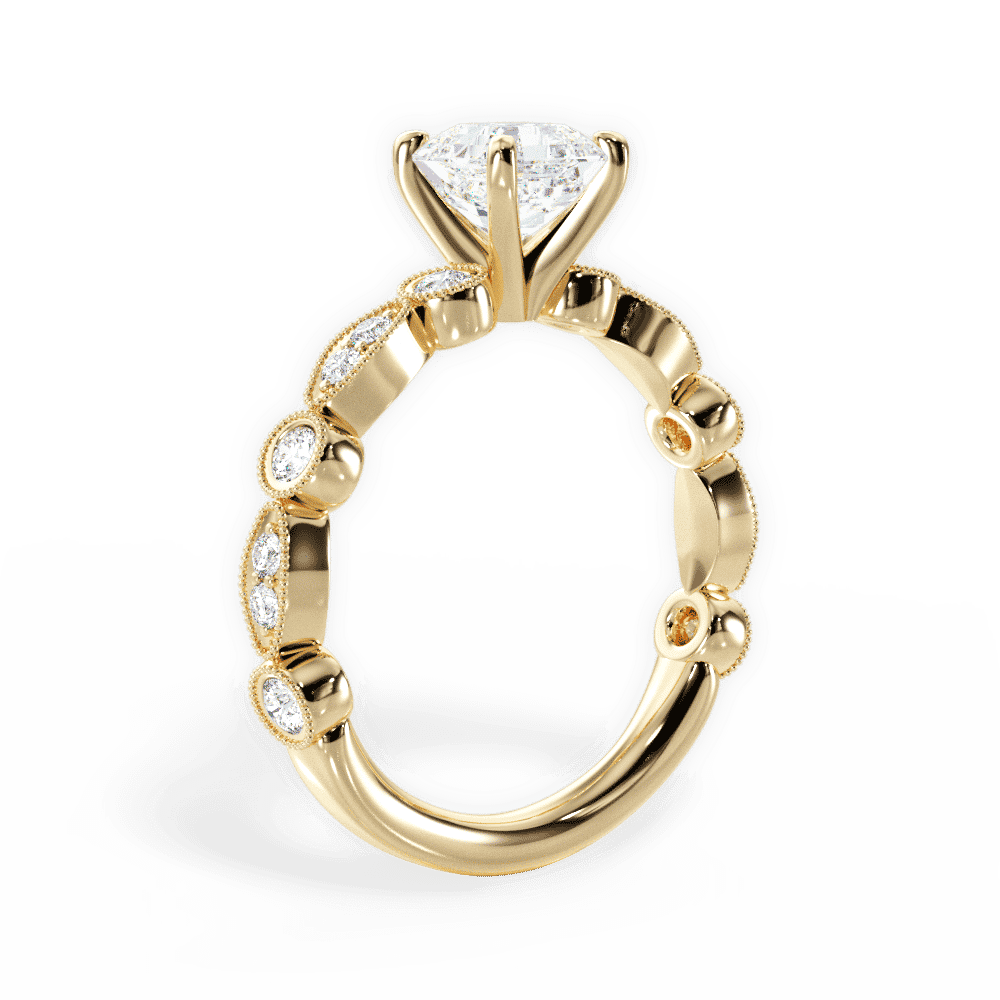 14kt Yellow Gold/18kt Yellow Gold/asscher/front