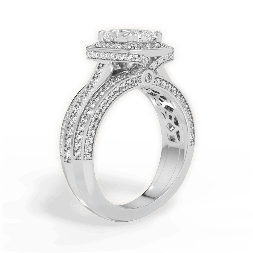 14kt White Gold/18kt White Gold/Platinum/radiant/front