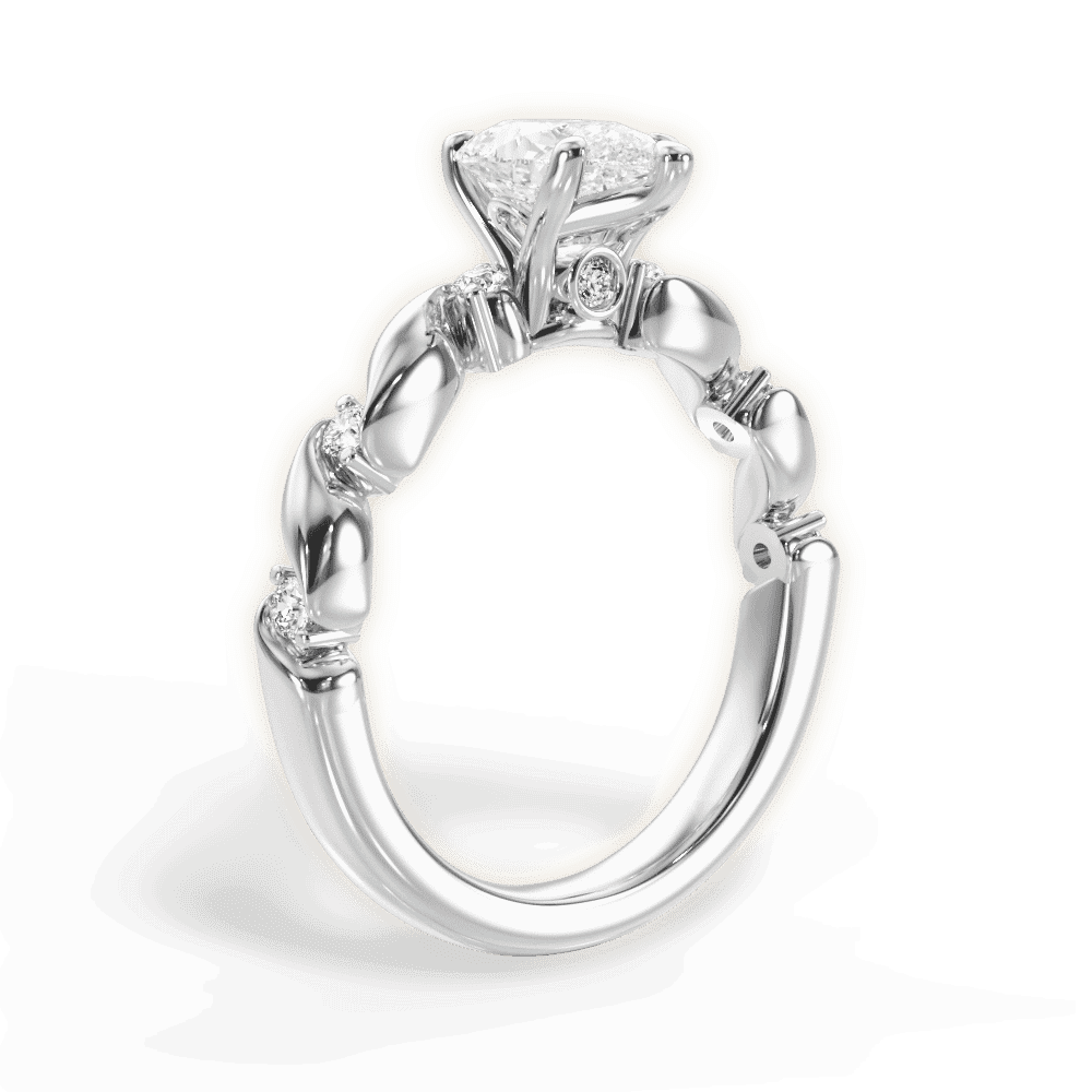 14kt White Gold/18kt White Gold/Platinum/pear/front