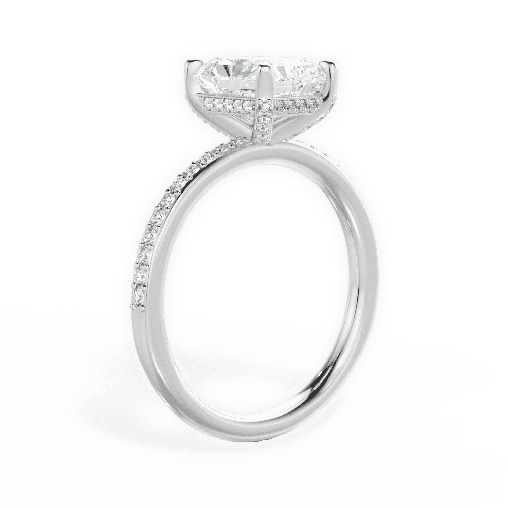 14kt White Gold/18kt White Gold/Platinum/radiant/front