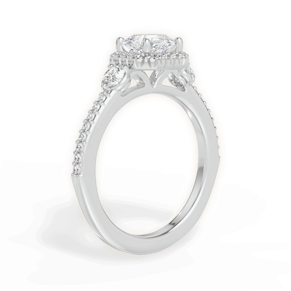 14kt White Gold/18kt White Gold/Platinum/asscher/front