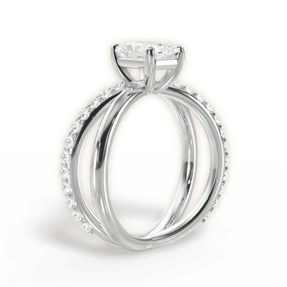 14kt White Gold/18kt White Gold/Platinum/radiant/front