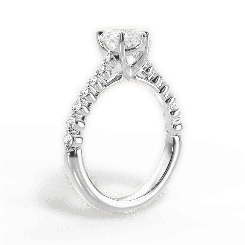 14kt White Gold/18kt White Gold/Platinum/heart/front