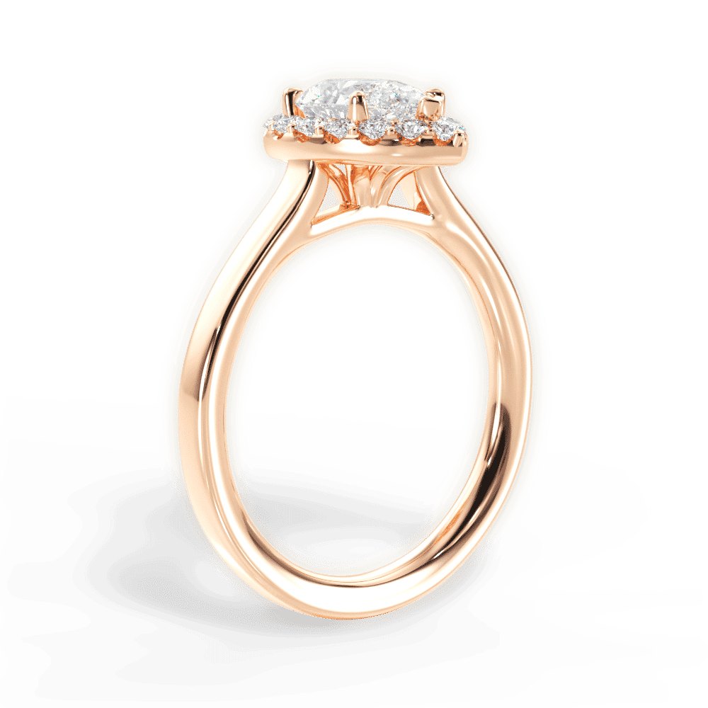 14kt Rose Gold/18kt Rose Gold/pear/front