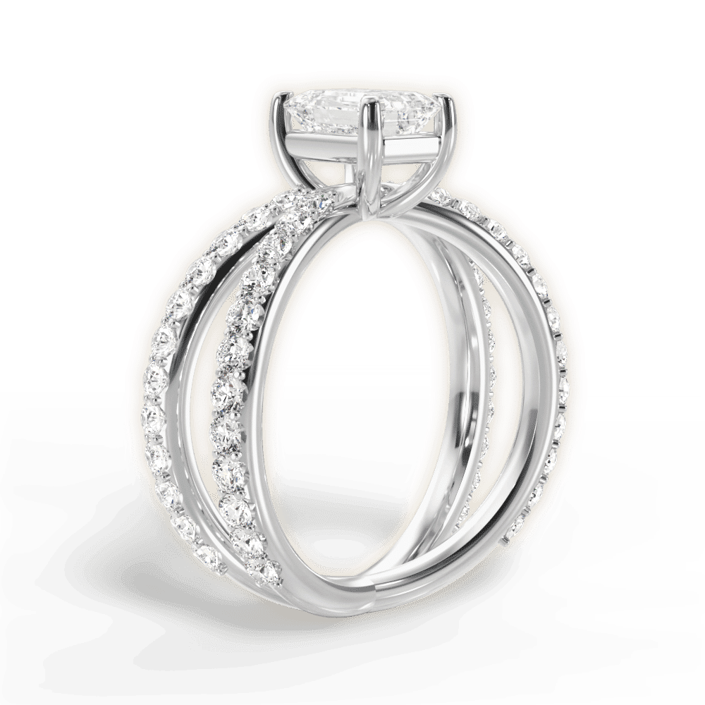 14kt White Gold/18kt White Gold/Platinum/emerald/front