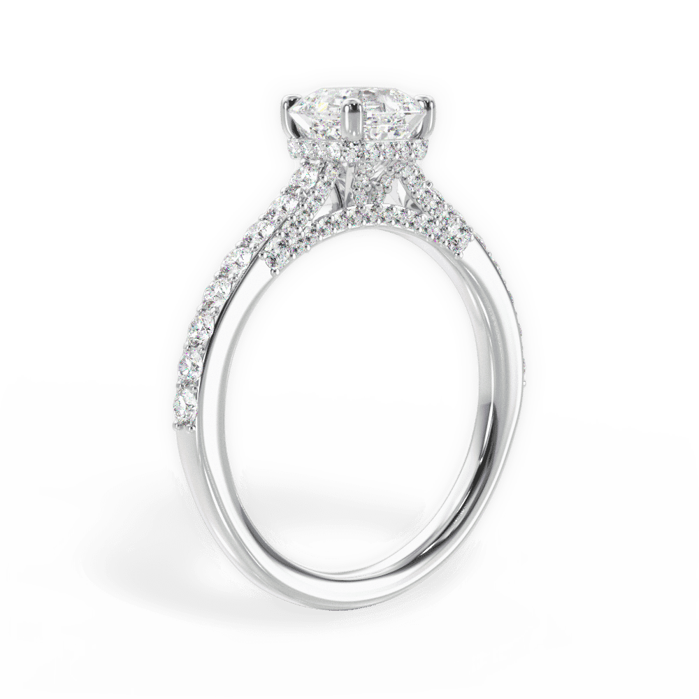14kt White Gold/18kt White Gold/Platinum/asscher/front