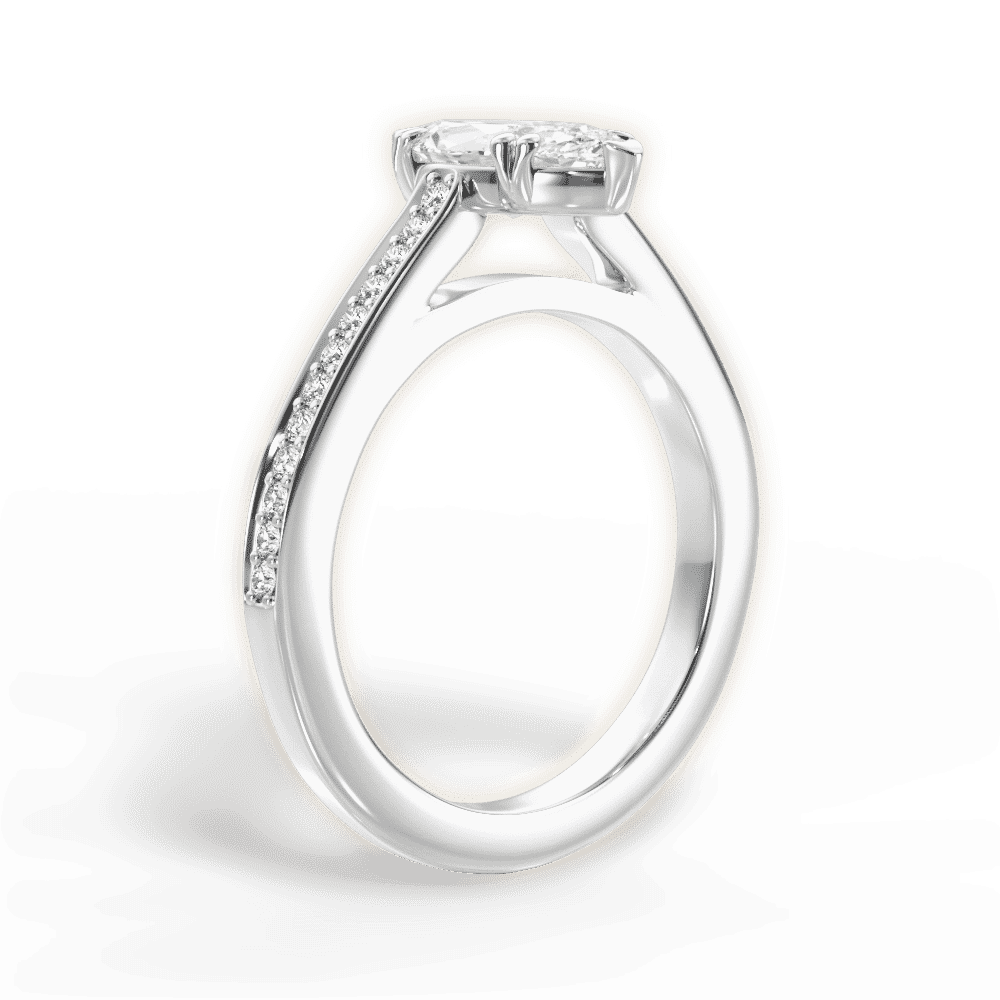 14kt White Gold/18kt White Gold/Platinum/marquise/front