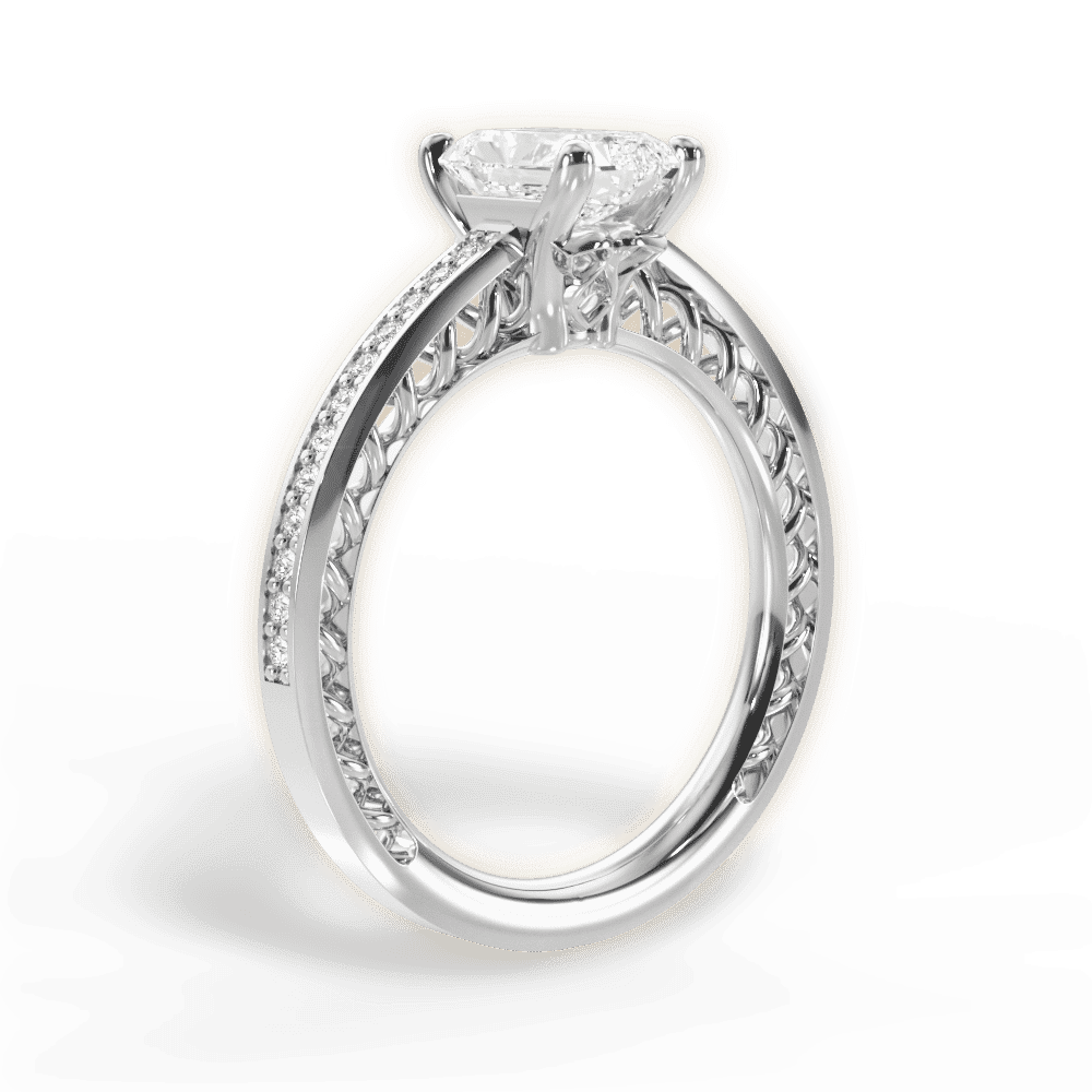 14kt White Gold/18kt White Gold/Platinum/radiant/front