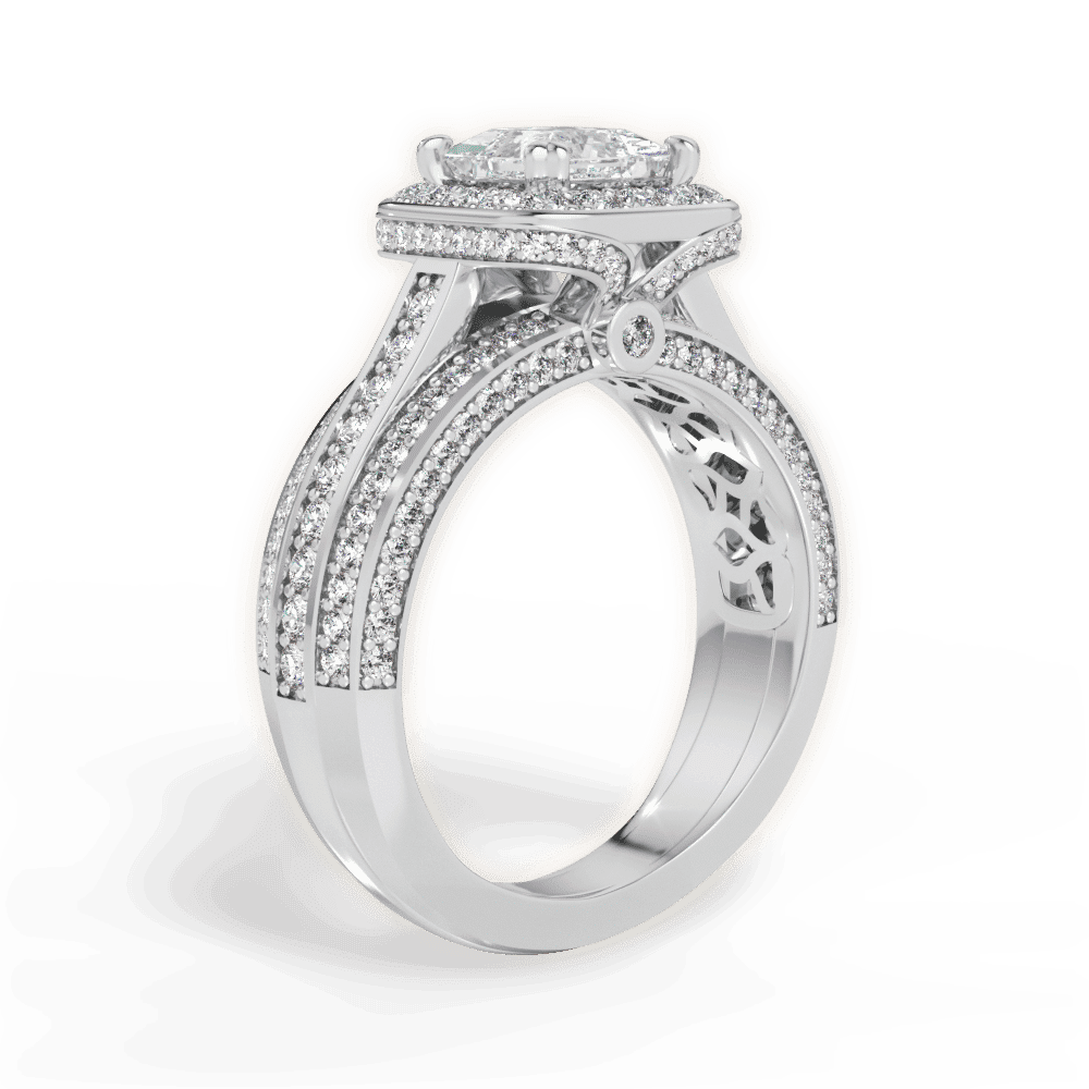 14kt White Gold/18kt White Gold/Platinum/princess/front