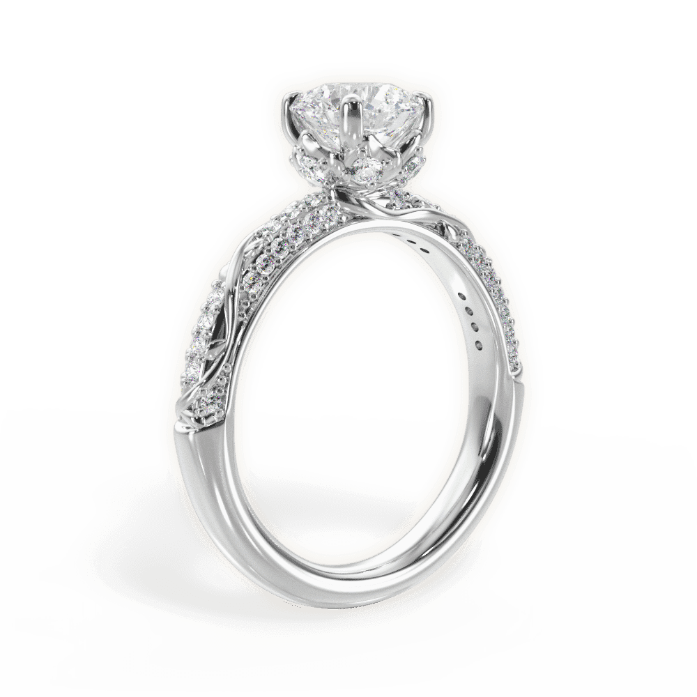 14kt White Gold/18kt White Gold/Platinum/round/front