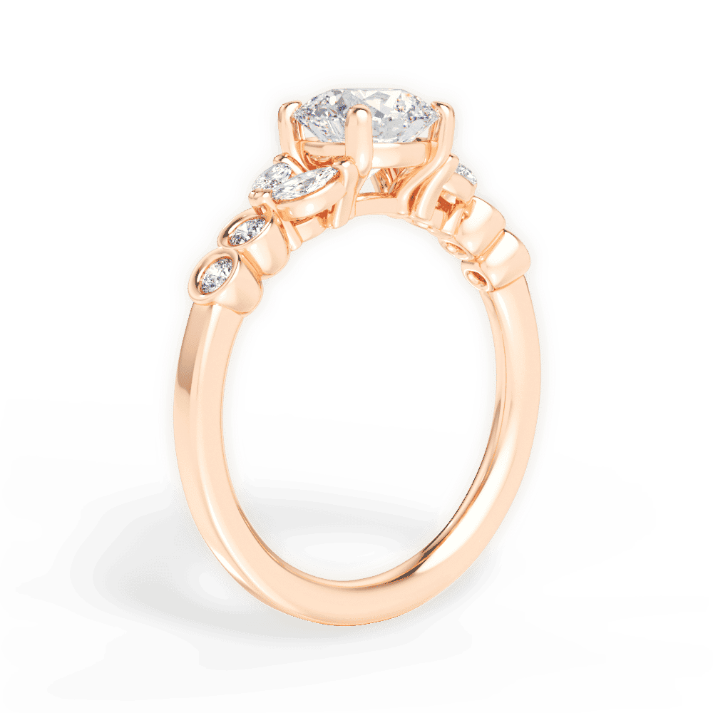 14kt Rose Gold/18kt Rose Gold/round/front