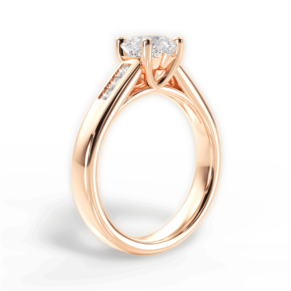 14kt Rose Gold/18kt Rose Gold/asscher/front