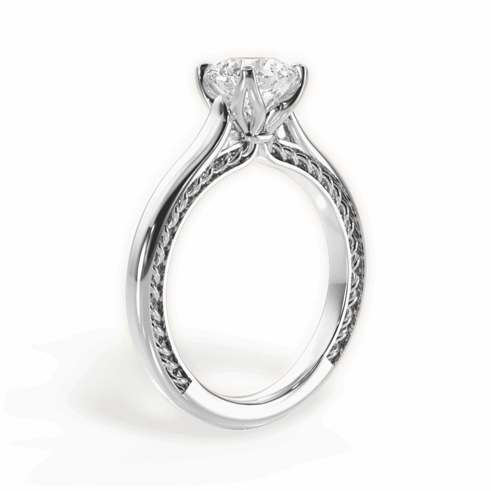14kt White Gold/18kt White Gold/Platinum/round/front