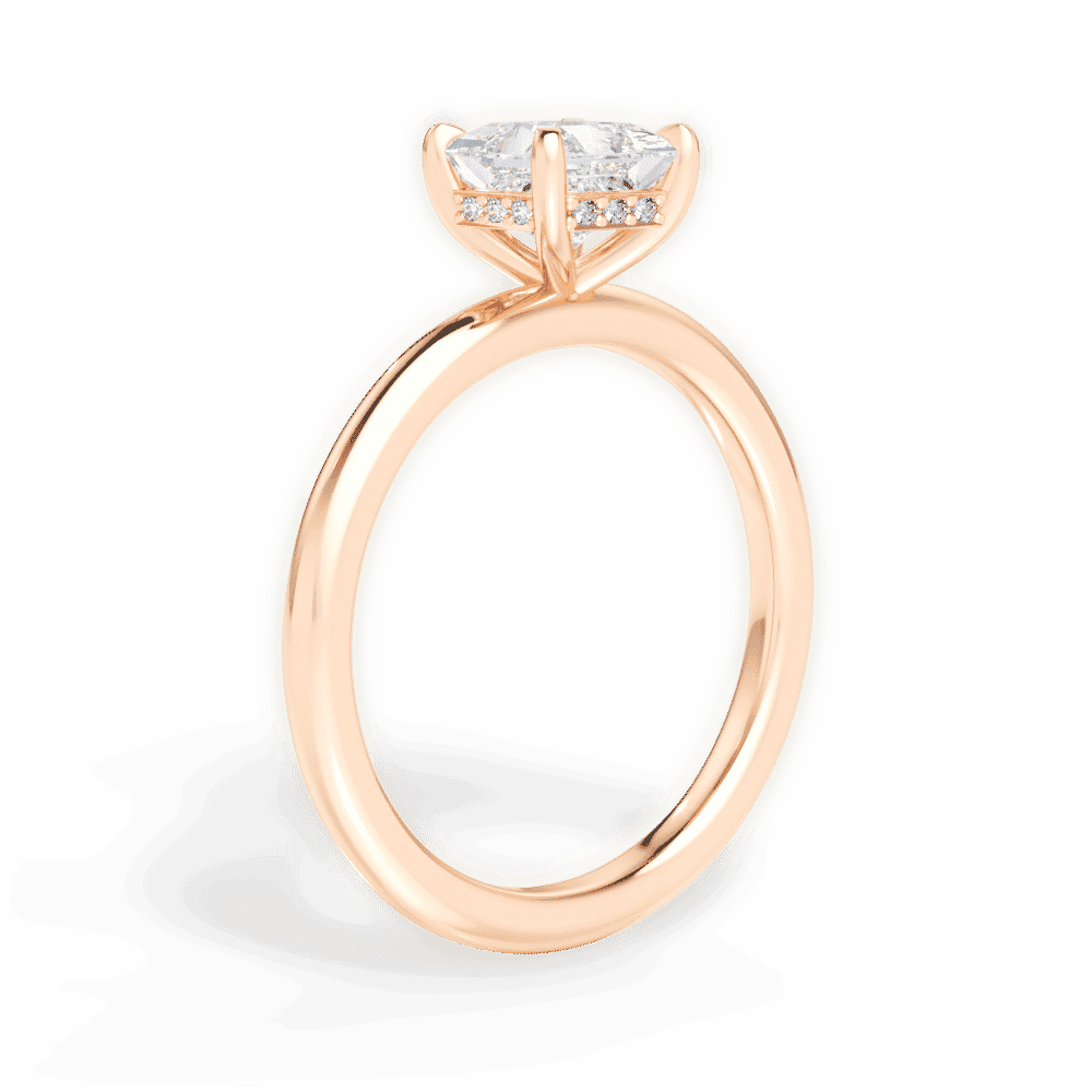 14kt Rose Gold/18kt Rose Gold/princess/front