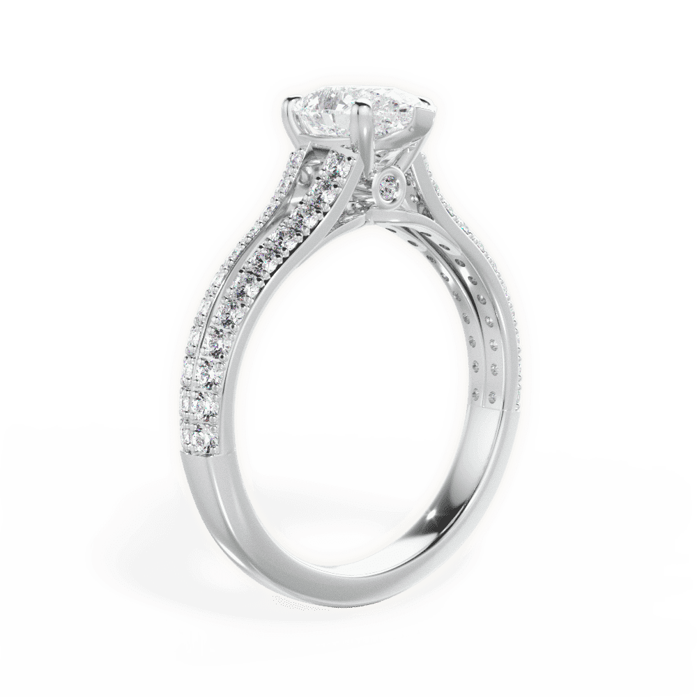 14kt White Gold/18kt White Gold/Platinum/pear/front