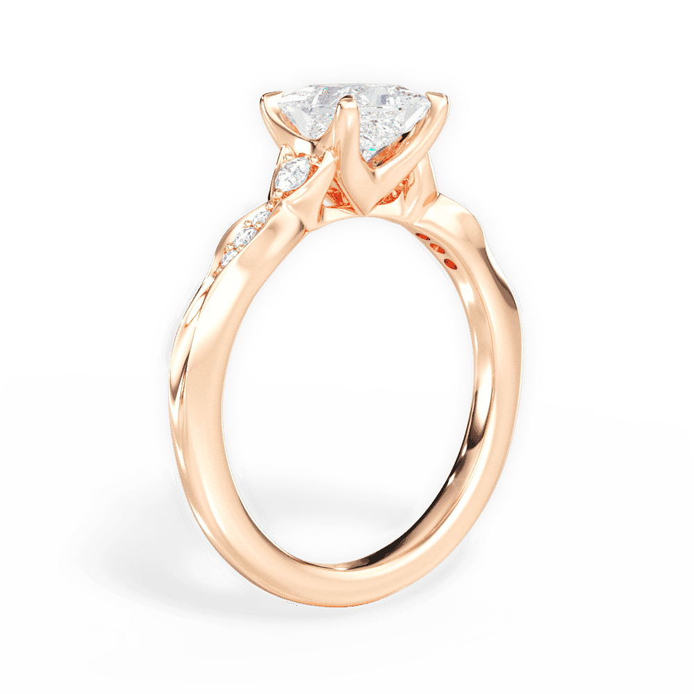 14kt Rose Gold/18kt Rose Gold/princess/front