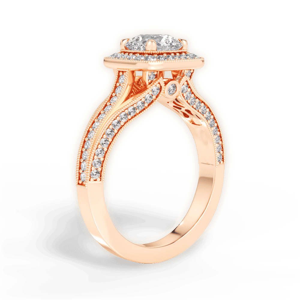 14kt Rose Gold/18kt Rose Gold/round/front