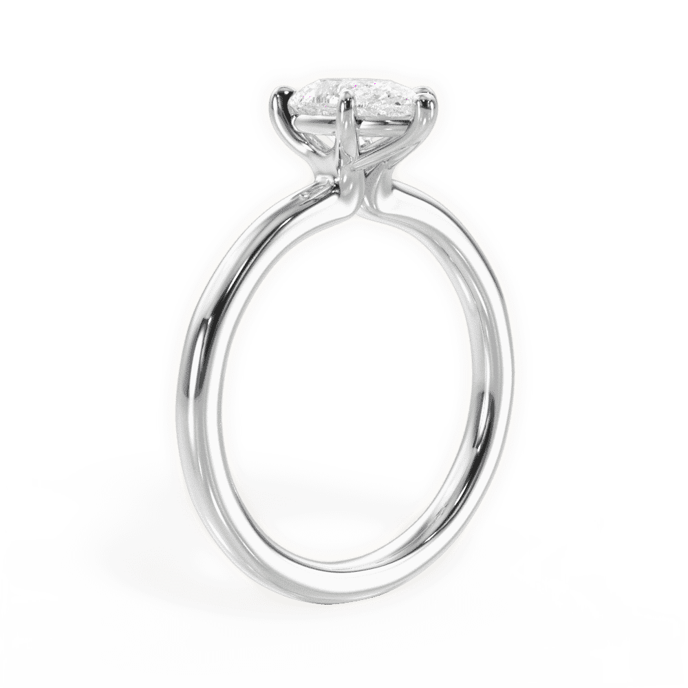 14kt White Gold/18kt White Gold/Platinum/pear/front