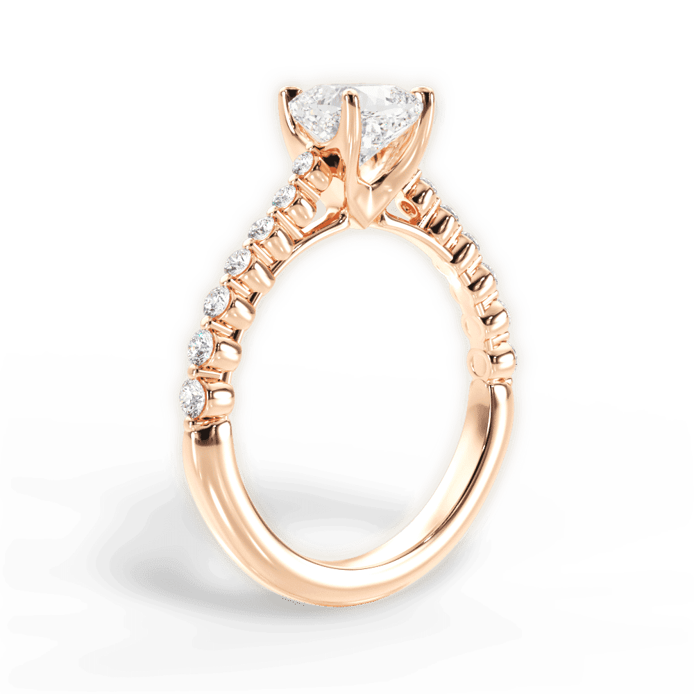 14kt Rose Gold/18kt Rose Gold/cushion/front