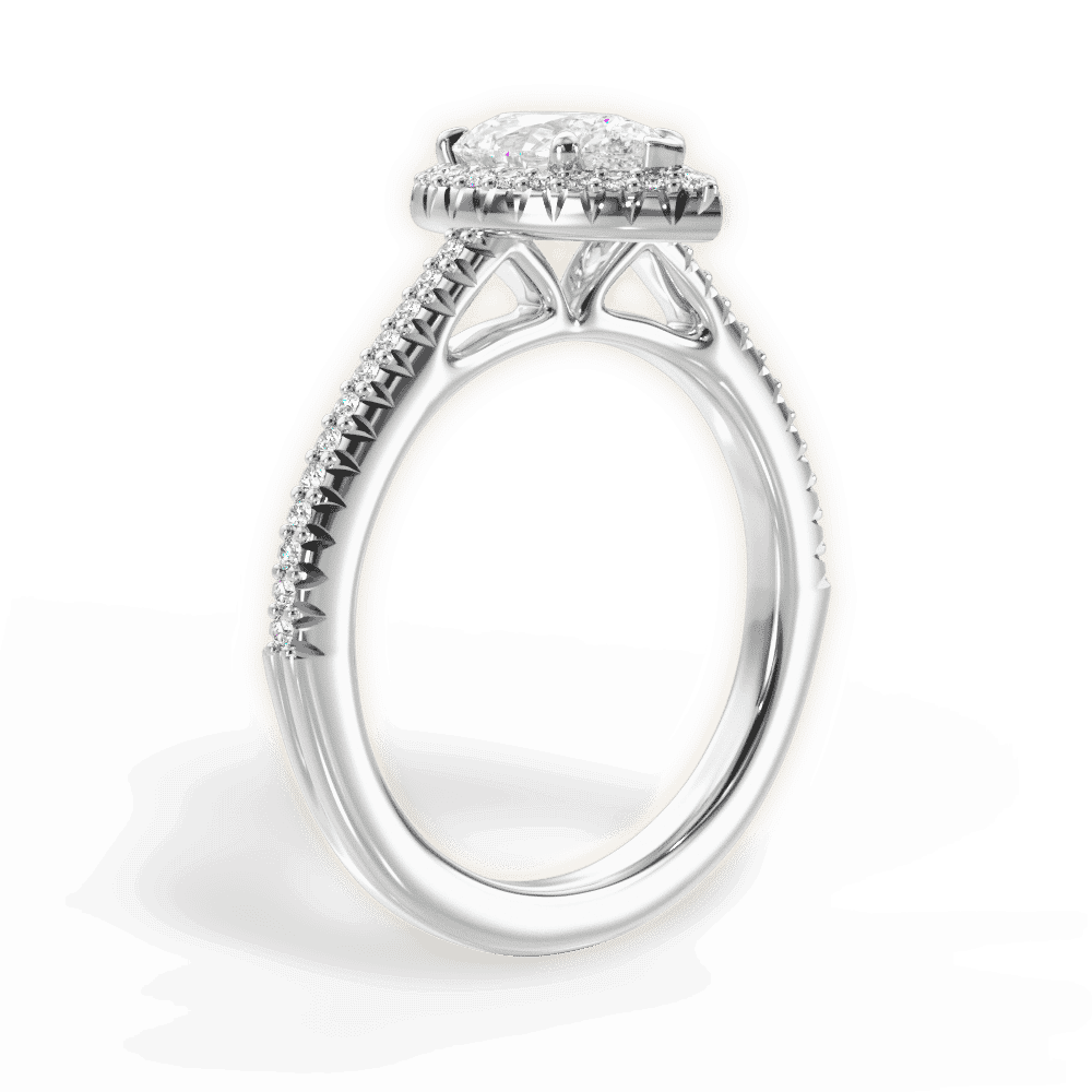 14kt White Gold/18kt White Gold/Platinum/pear/front
