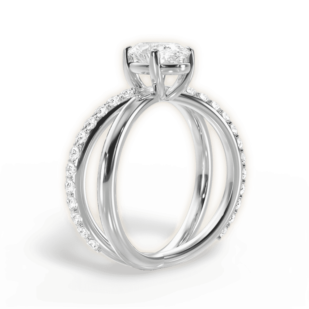 14kt White Gold/18kt White Gold/Platinum/oval/front