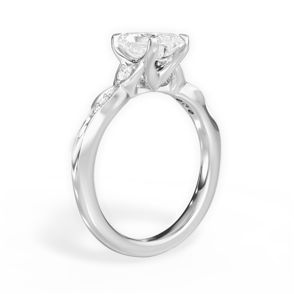 14kt White Gold/18kt White Gold/Platinum/radiant/front