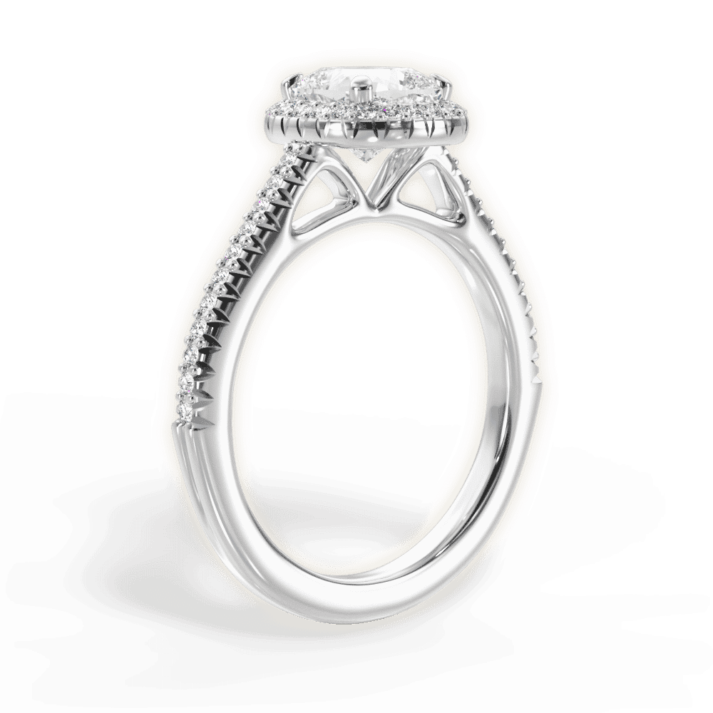 14kt White Gold/18kt White Gold/Platinum/cushion/front