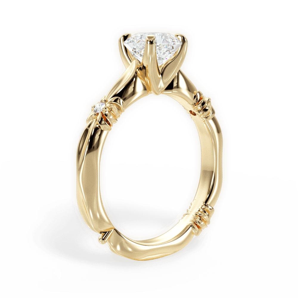 14kt Yellow Gold/18kt Yellow Gold/asscher/front